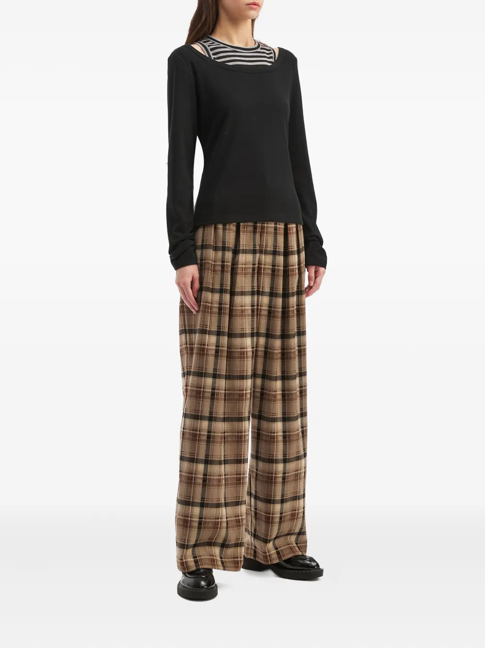 Tout A Coup Striped Layered T-shirt In Black