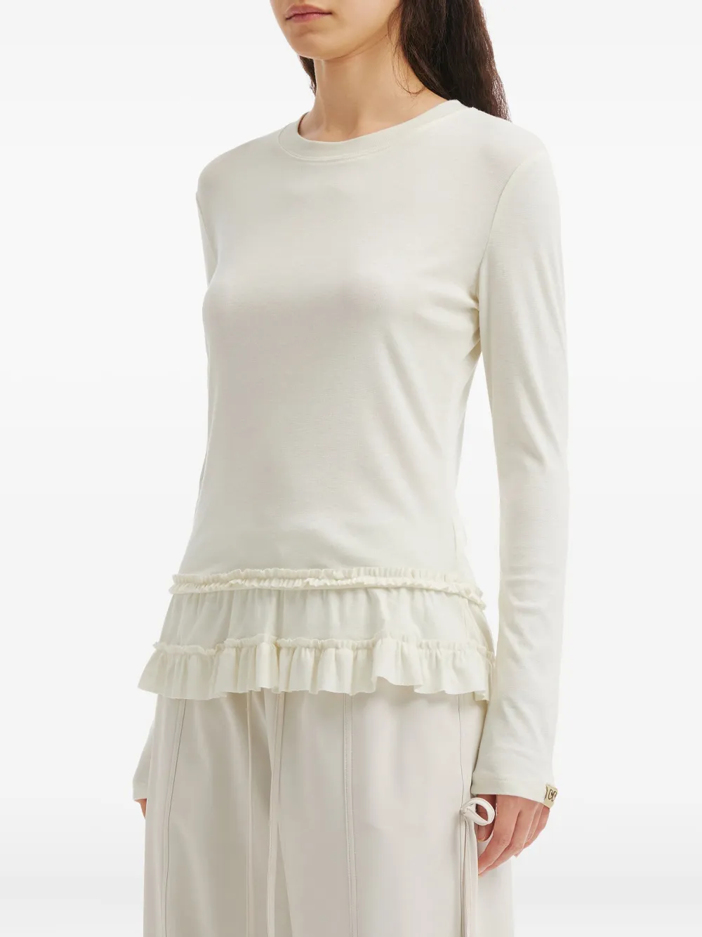  Mini Cream Ruffled T-shirt - Neutrals 