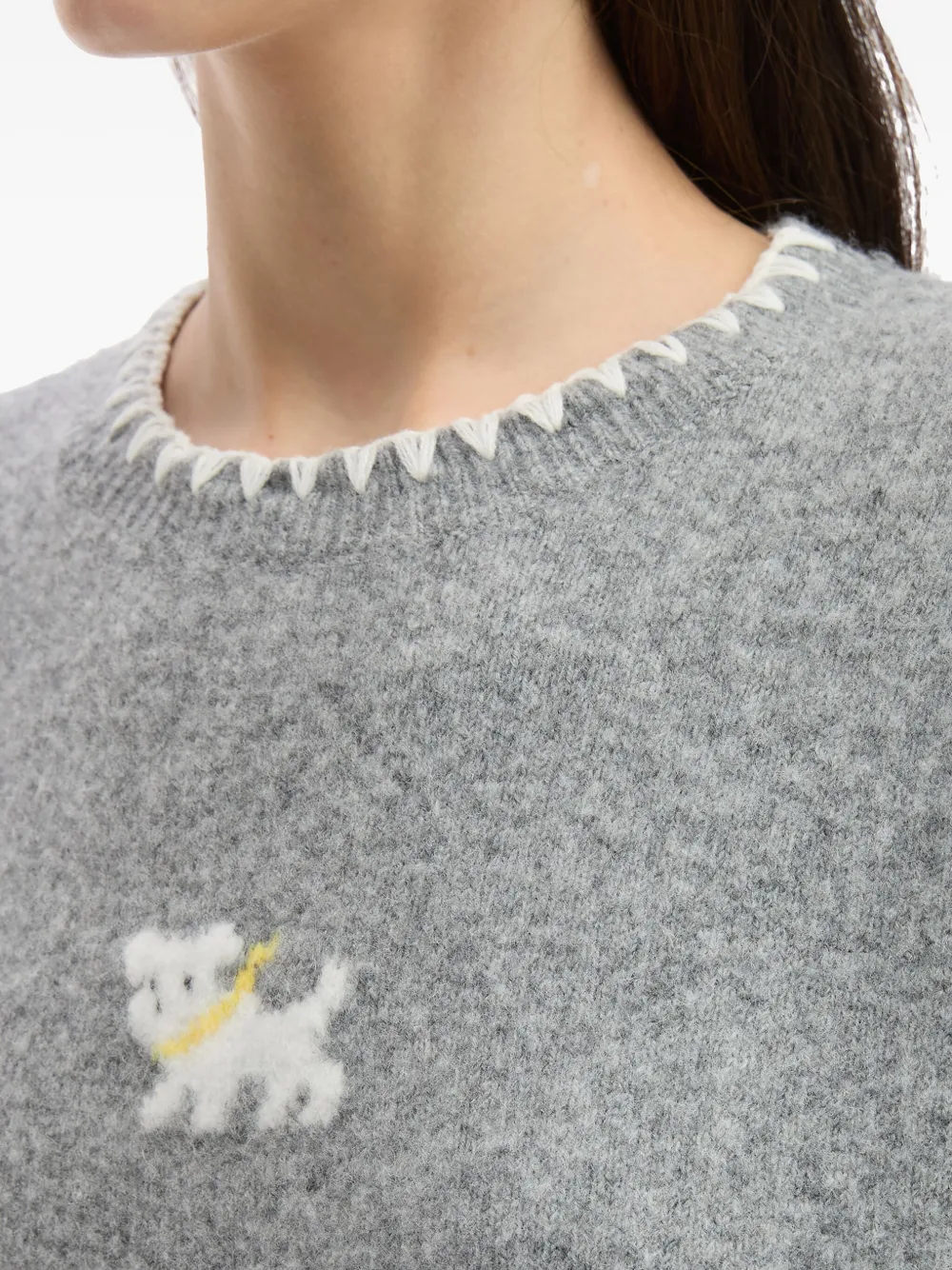 Tout A Coup Dog-motif Sweater In Gray