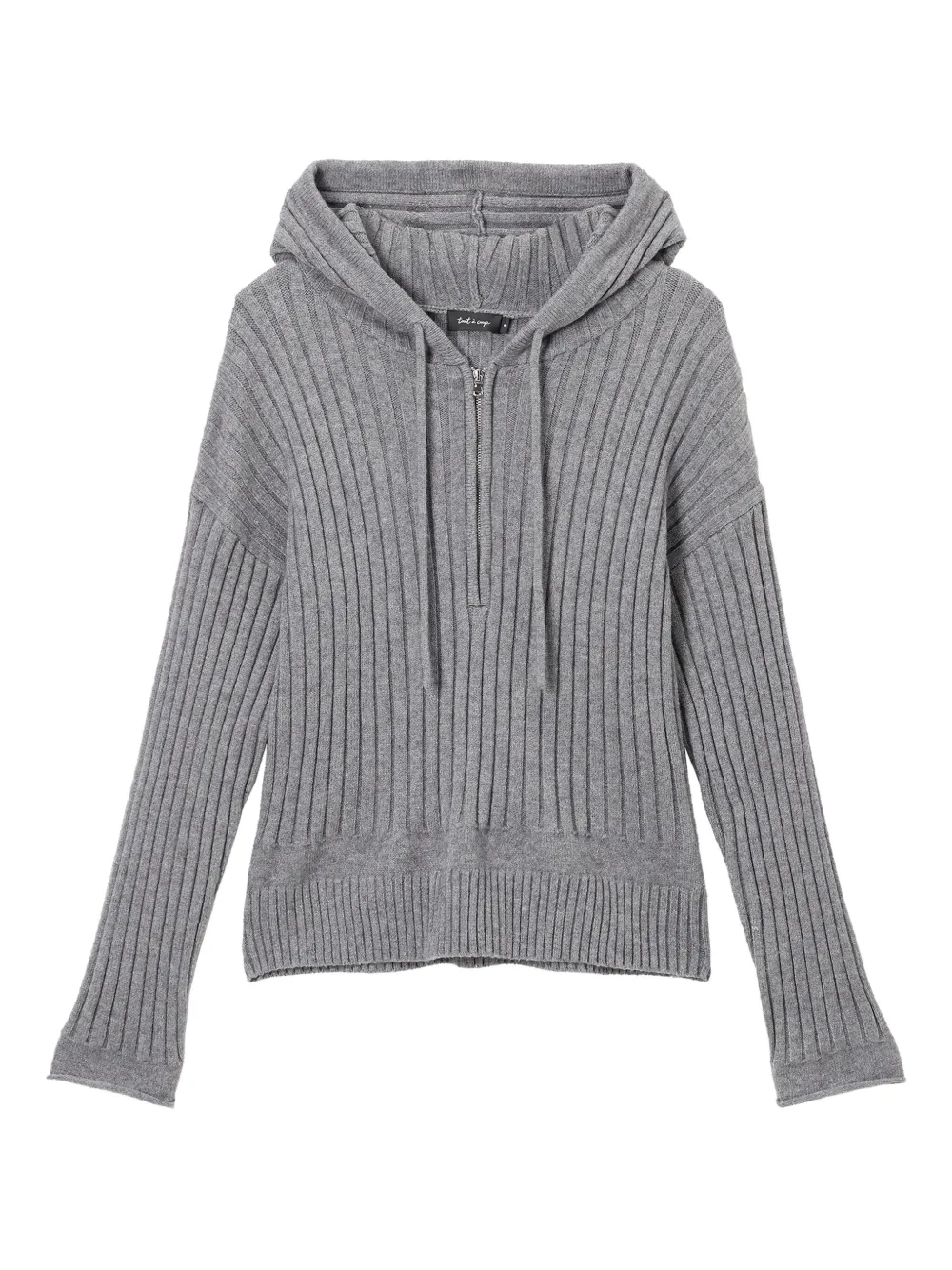 Tout A Coup Ribbed Hoodie In Gray