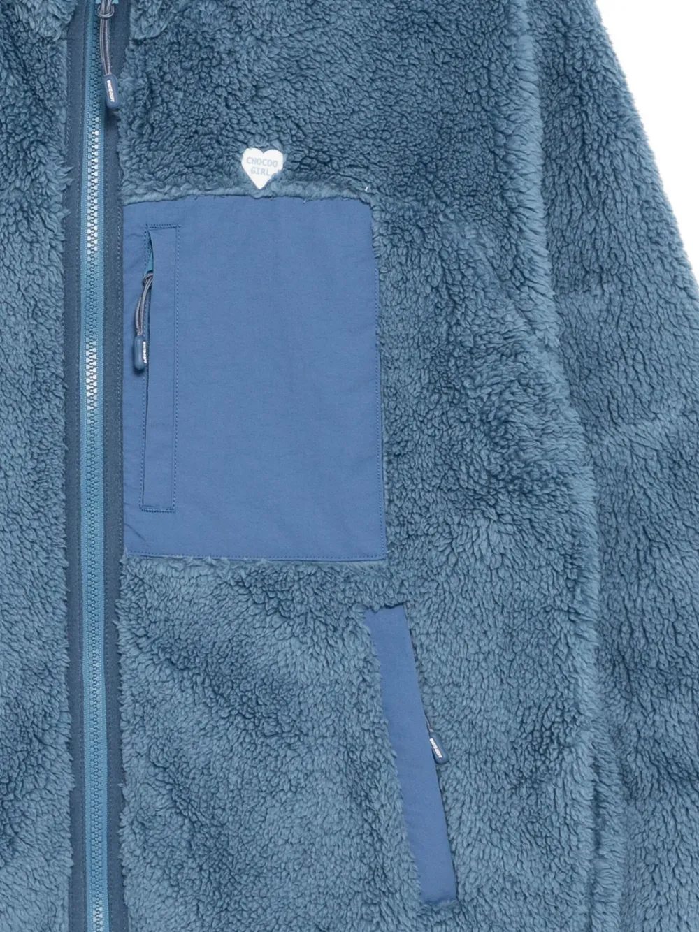 Chocoolate Logo-plaque Fleece Jacket In Blue