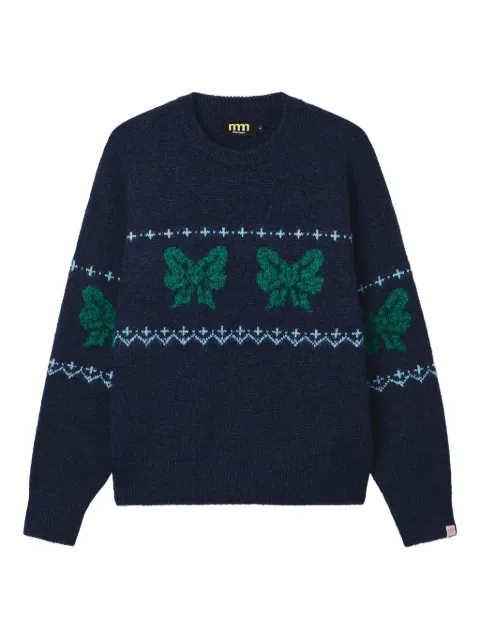 Mini Cream intarsia-knit sweater