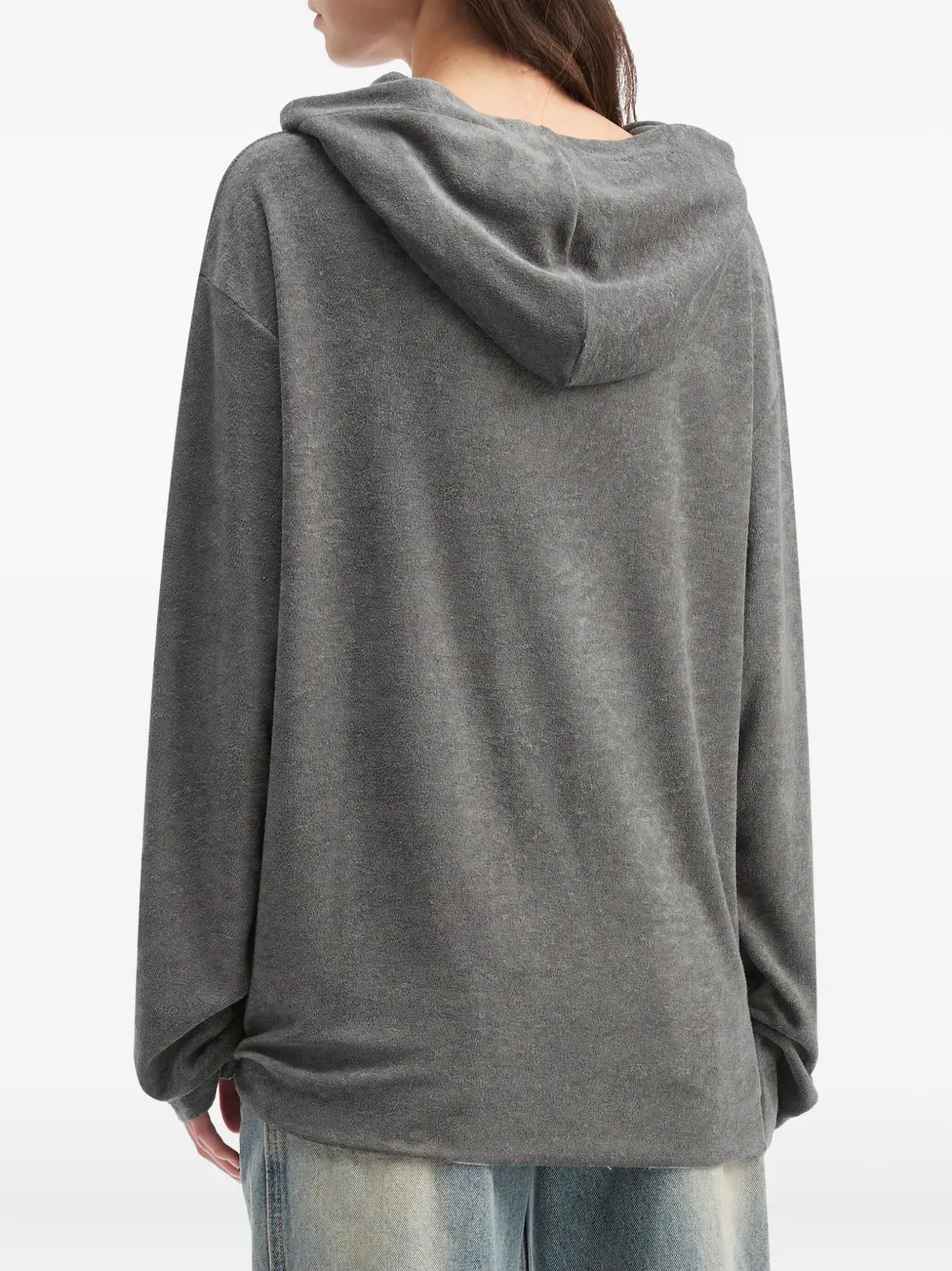 Tout A Coup Graphic-print Hoodie In Gray