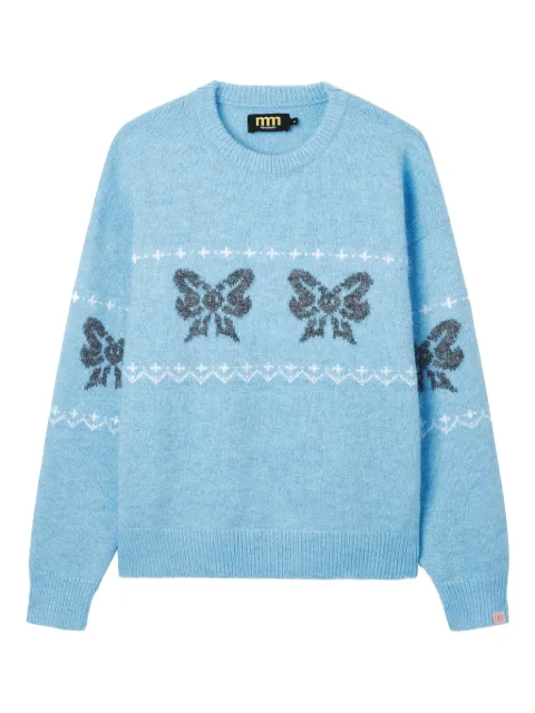 Mini Cream bow pattern sweater