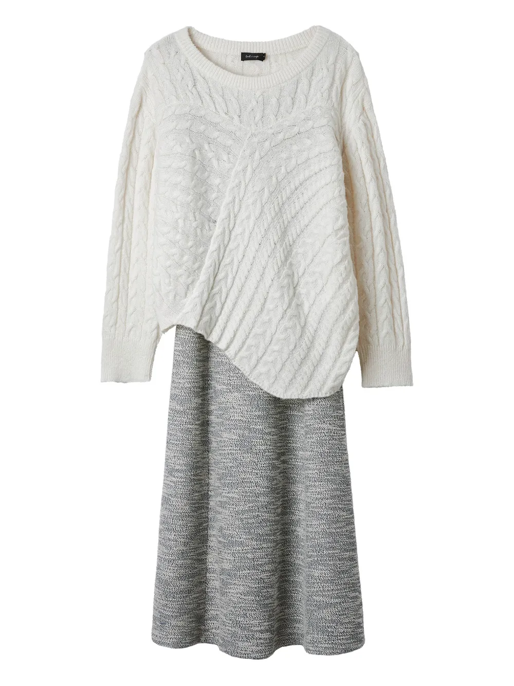 Tout A Coup Mélange-effect Maxi Dress And Sweater Set In Gray