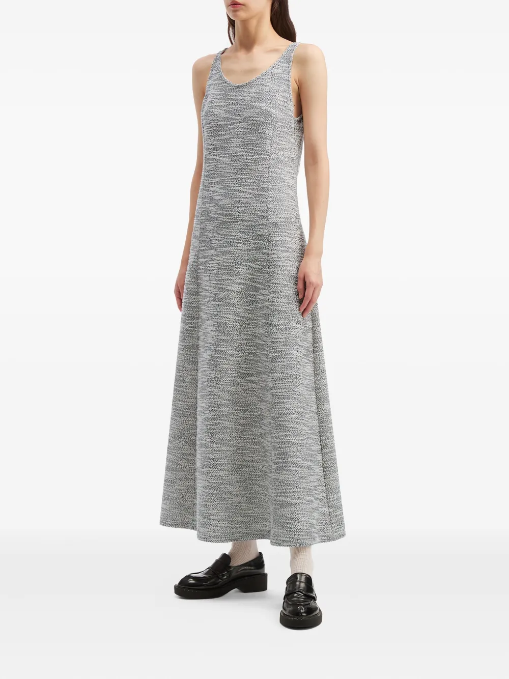 Tout A Coup Mélange-effect Maxi Dress And Sweater Set In Gray