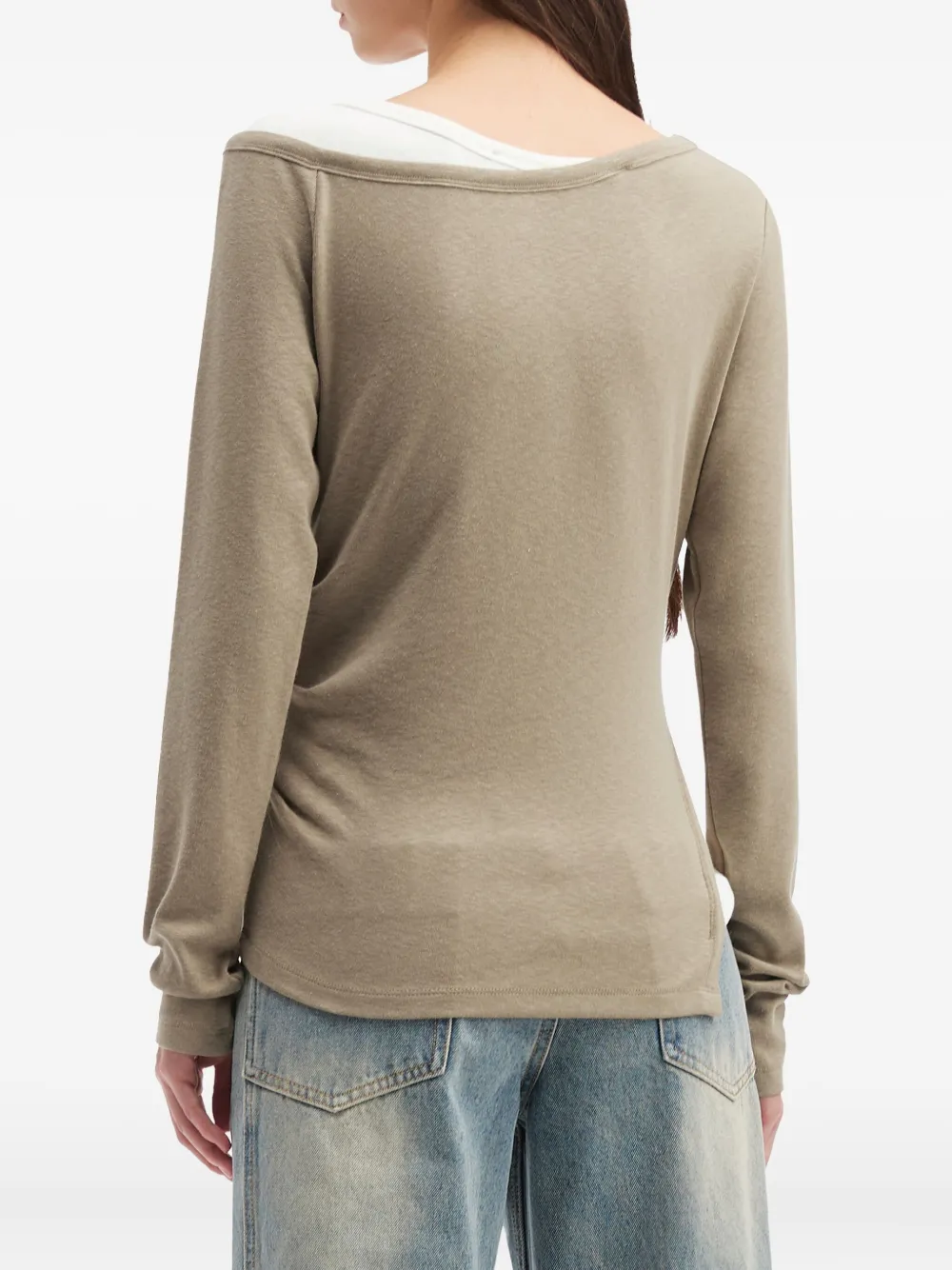 Tout A Coup Layered Long-sleeve T-shirt In Brown