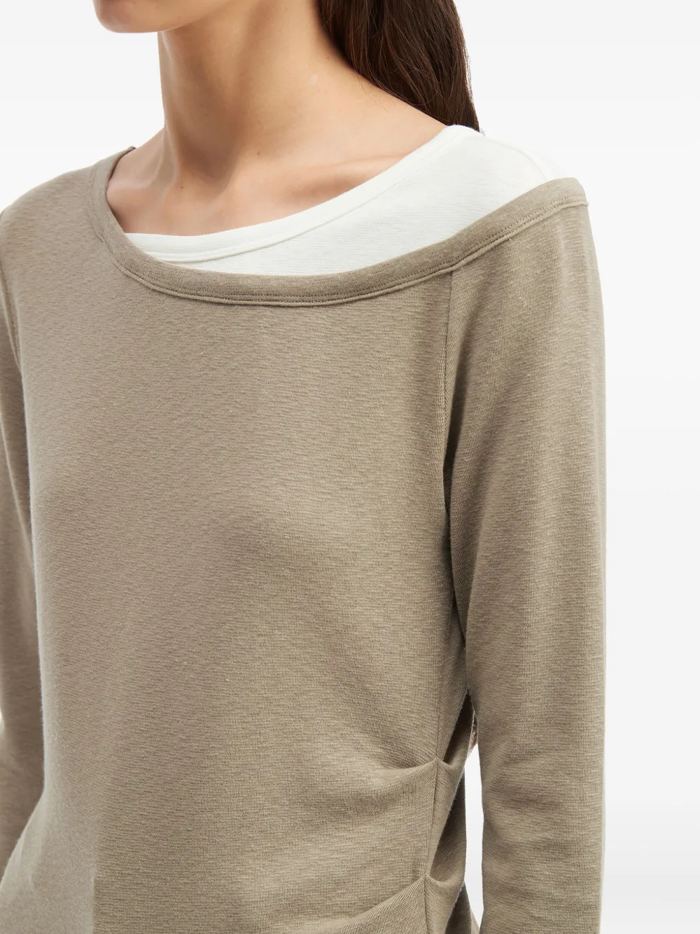 Tout A Coup Layered Long-sleeve T-shirt In Brown
