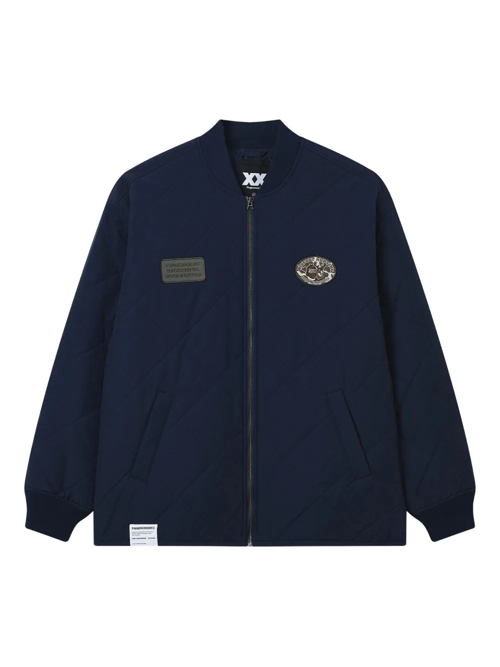 FINGERCROXX patch-detail quilted jacket | Blue | Image 1