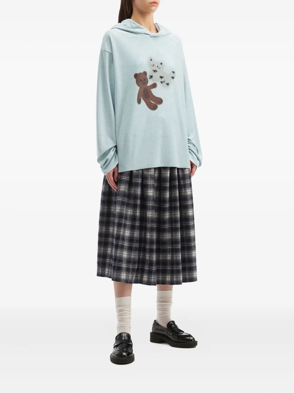 Tout a coup Hoodie met print - Blauw