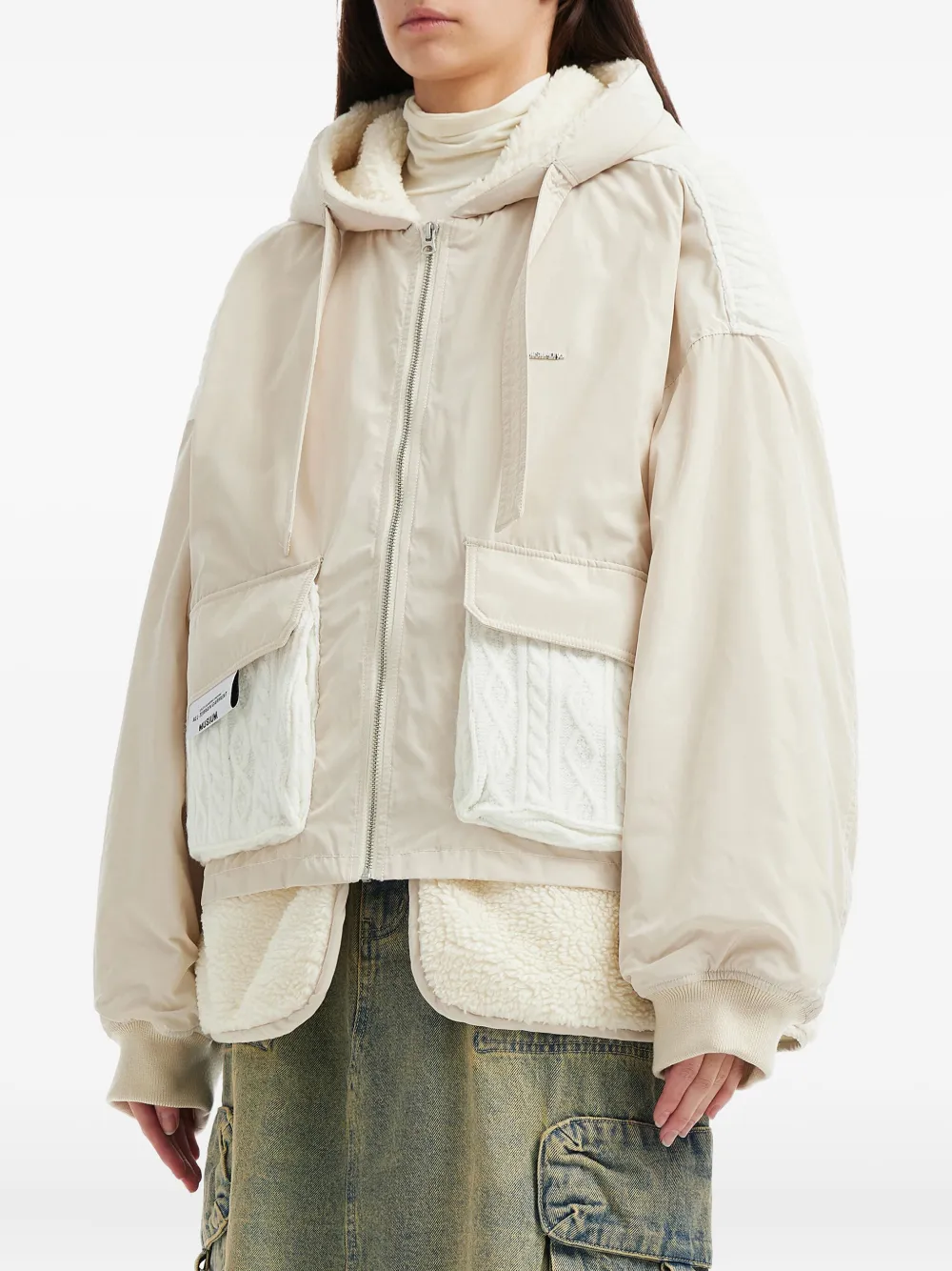 Musium Div. Kabelgebreid jack met capuchon Beige