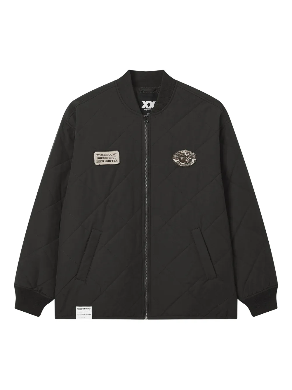 FINGERCROXX quilted patch-details jacket | Black | Image 1
