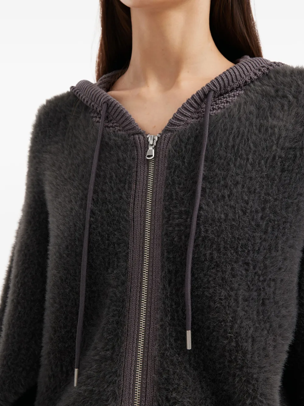 Tout A Coup Zip-up Hoodie In Gray