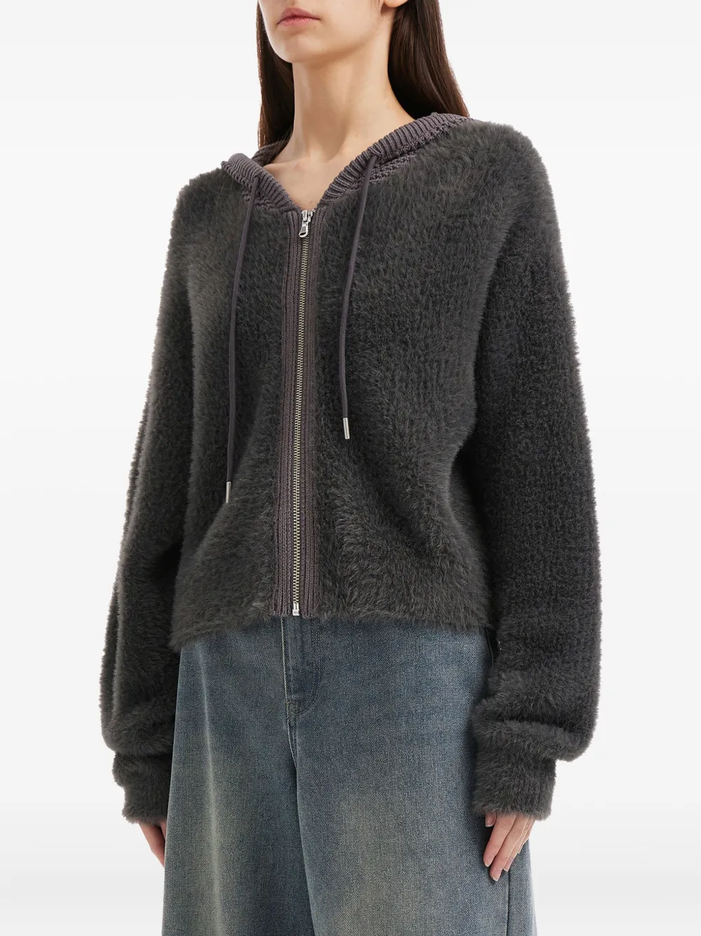 Tout A Coup Zip-up Hoodie In Gray