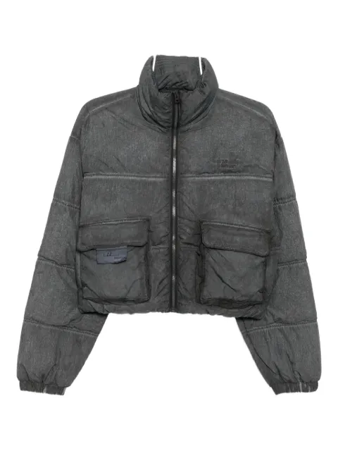 izzue logo cropped puffer jacket