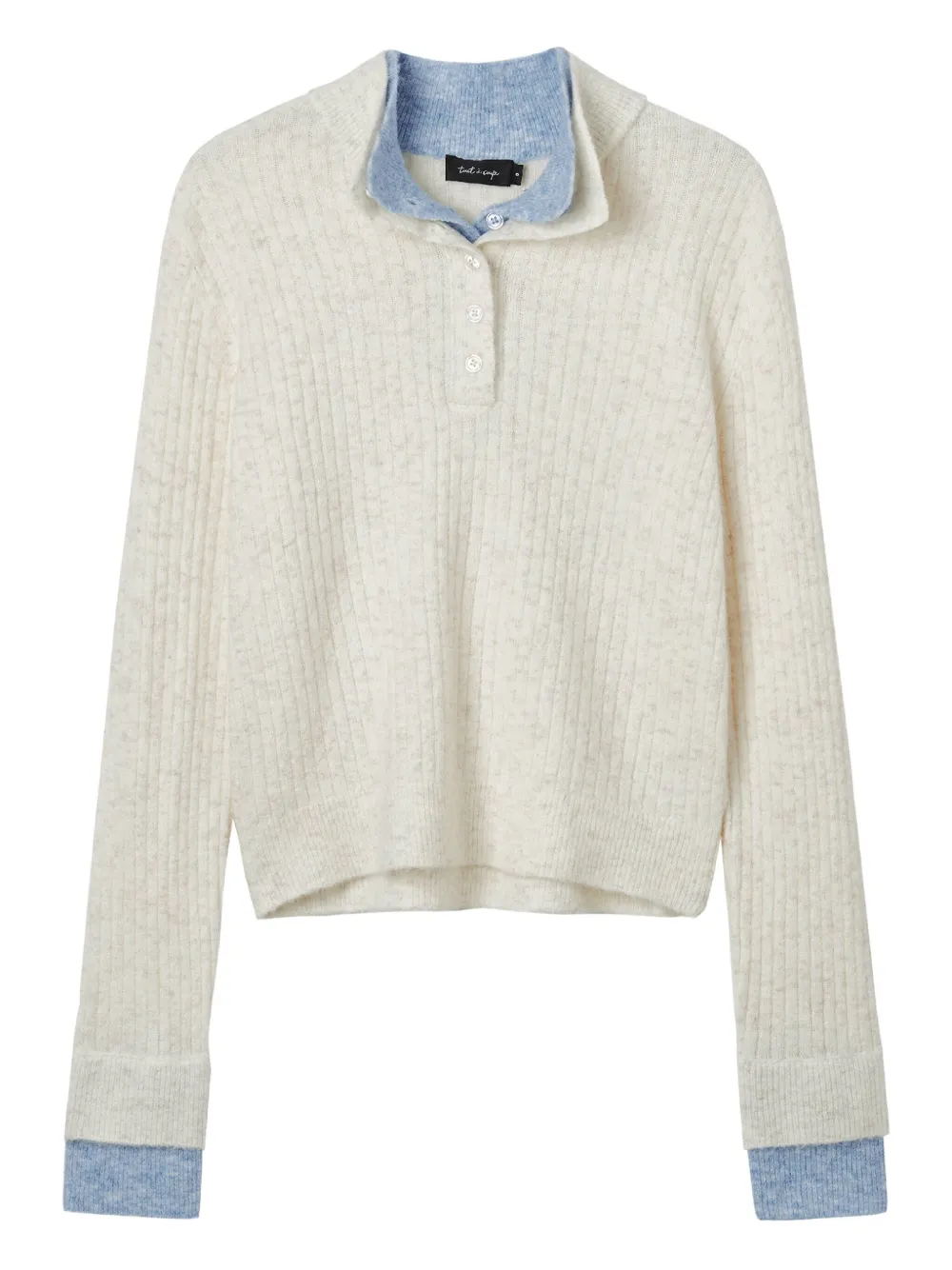 Tout A Coup Ribbed Sweater In Neutral