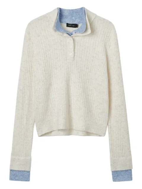 tout a coup سويتر بحياكة مضلعة