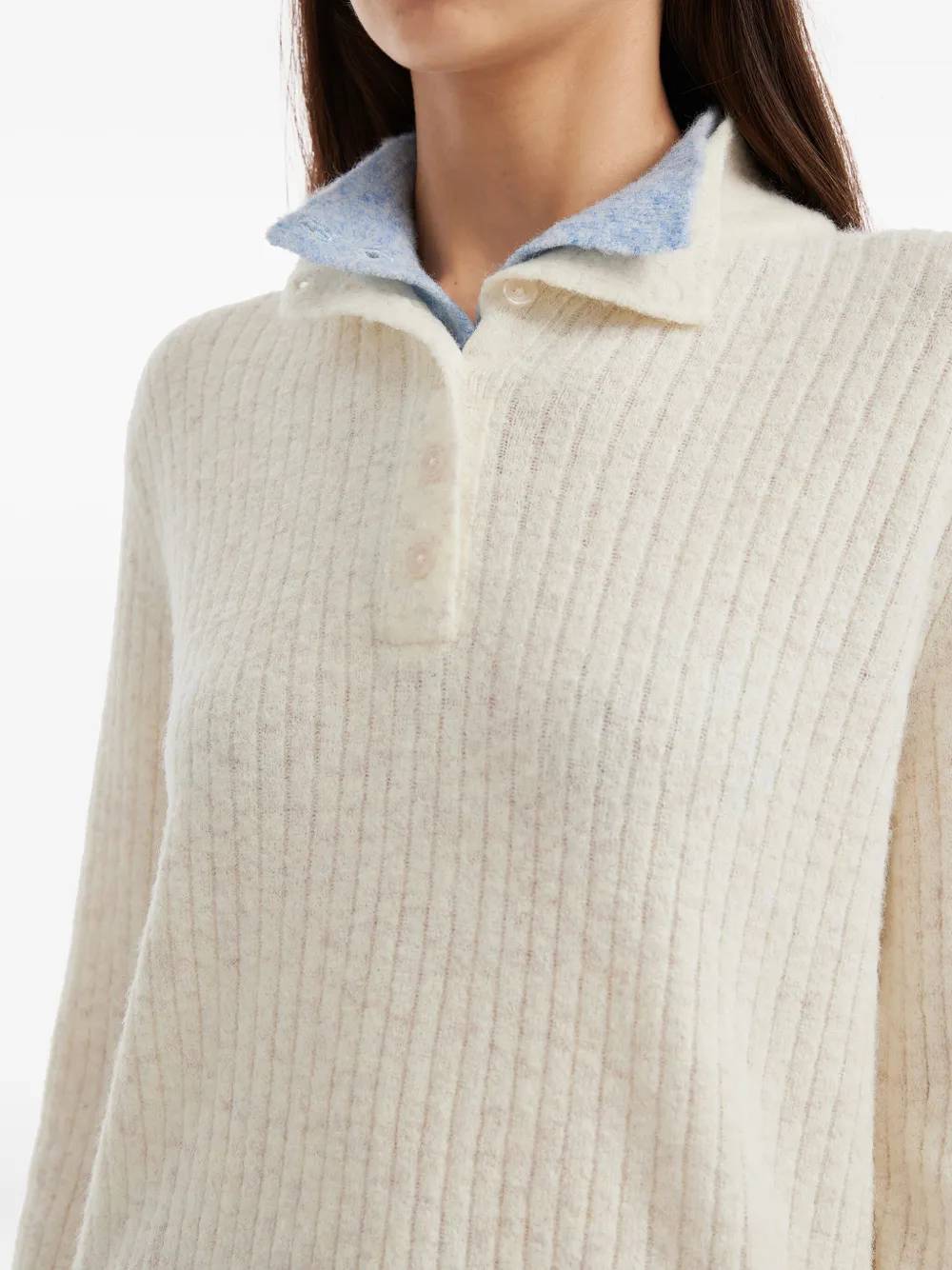 Tout A Coup Ribbed Sweater In Neutral