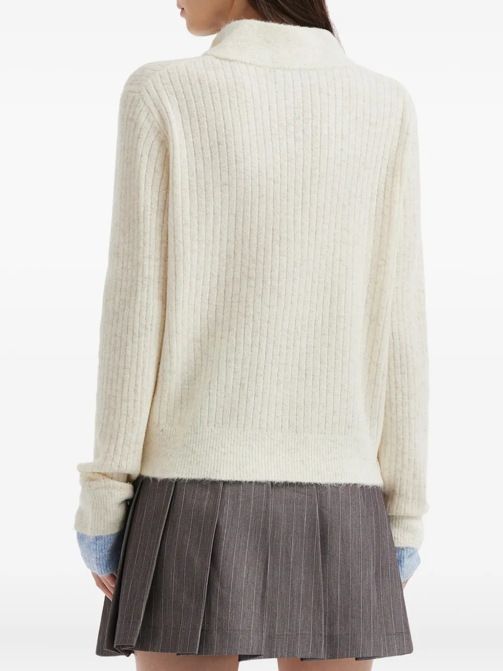 Tout A Coup Ribbed Sweater In Neutral