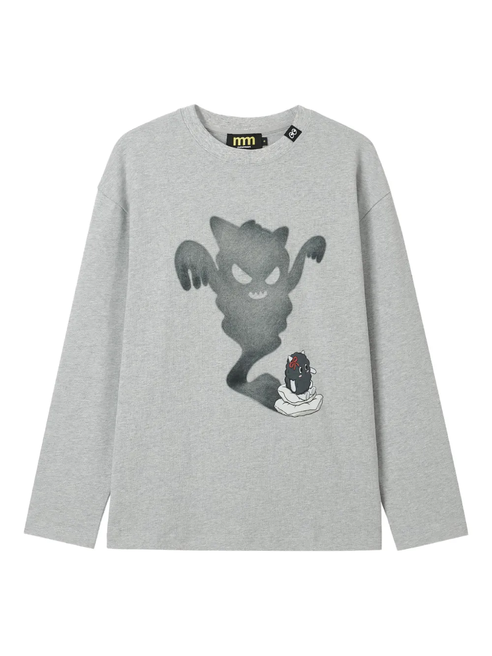 Mini Cream Graphic-print T-shirt In Gray