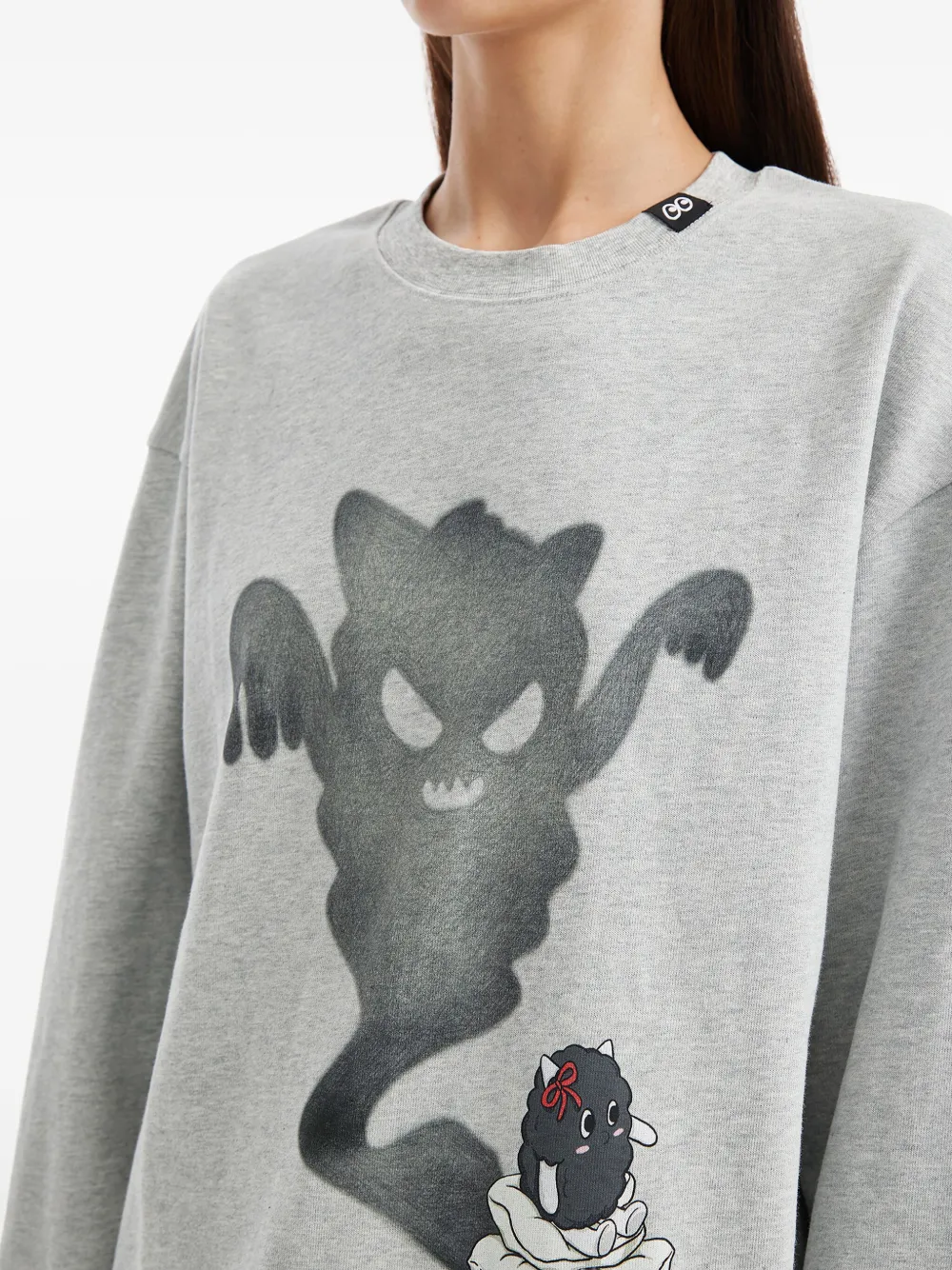 Mini Cream Graphic-print T-shirt In Gray