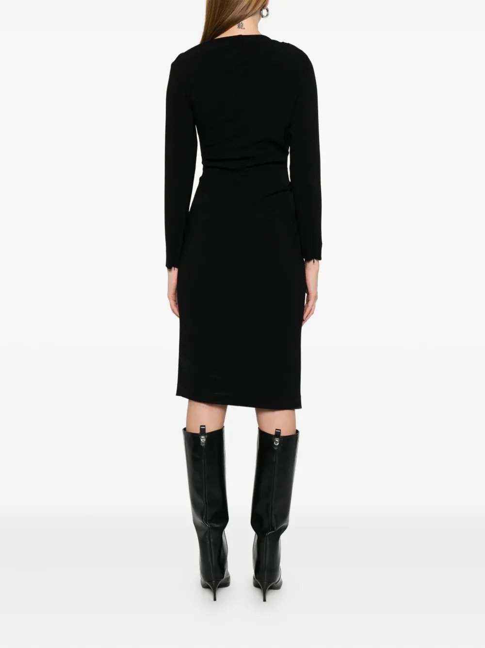 Max Mara Draped Dress In Multi