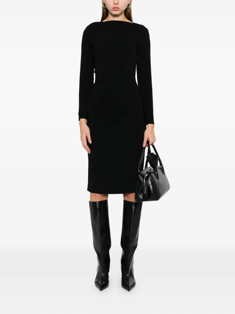 Max Mara Draped Dress In Multi