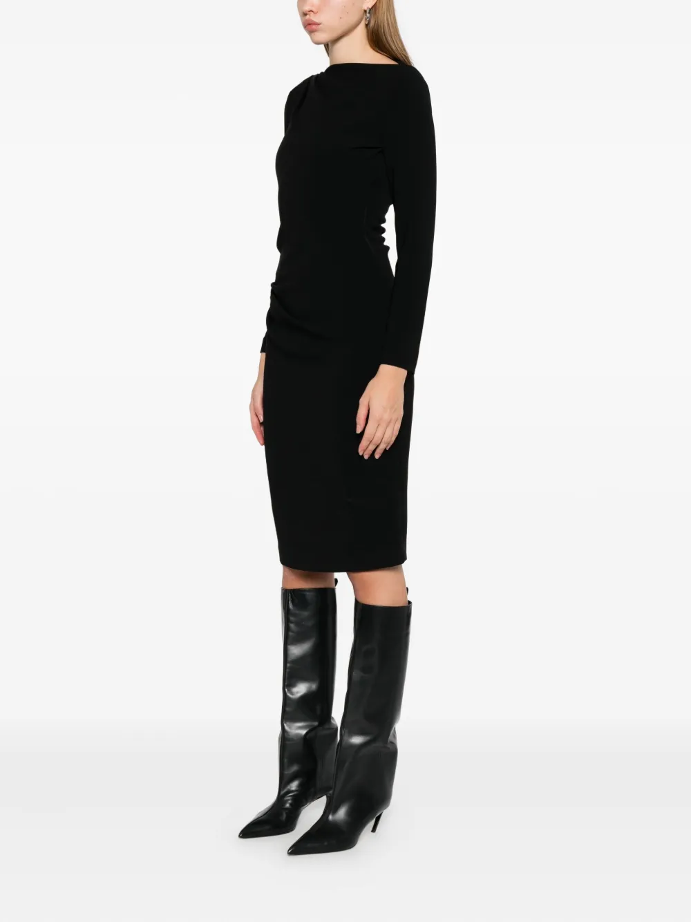 Max Mara Draped Dress In Multi