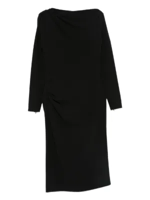 Theory off-shoulder Midi Dress | Black | FARFETCH