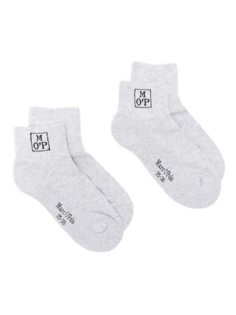 Marc O'Polo juego de dos pares de calcetines con logo en intarsia