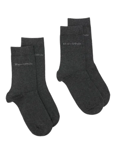 Marc O'Polo pack de dos pares de calcetines con logo en intarsia
