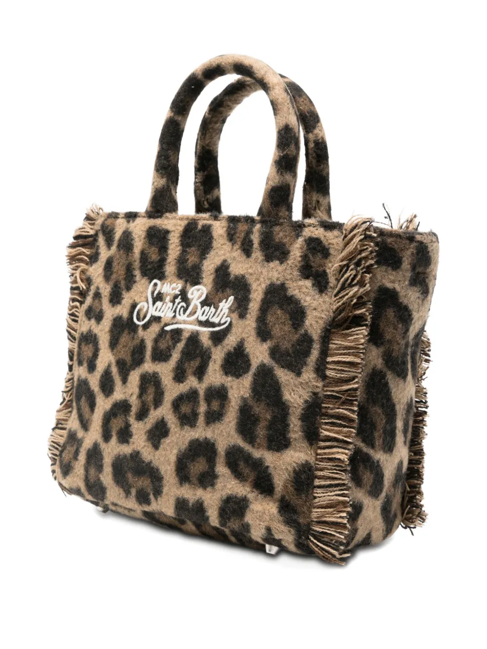 MC2 Saint Barth Kids leopard-print logo-print tote bag - Bruin