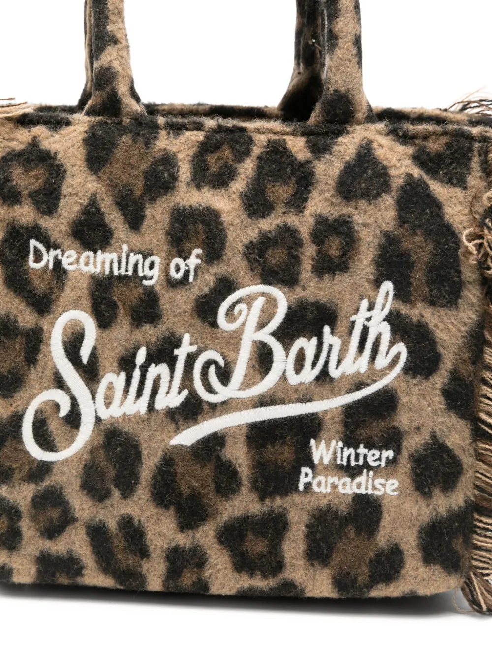 MC2 Saint Barth Shopper met luipaardprint en logoprint Bruin