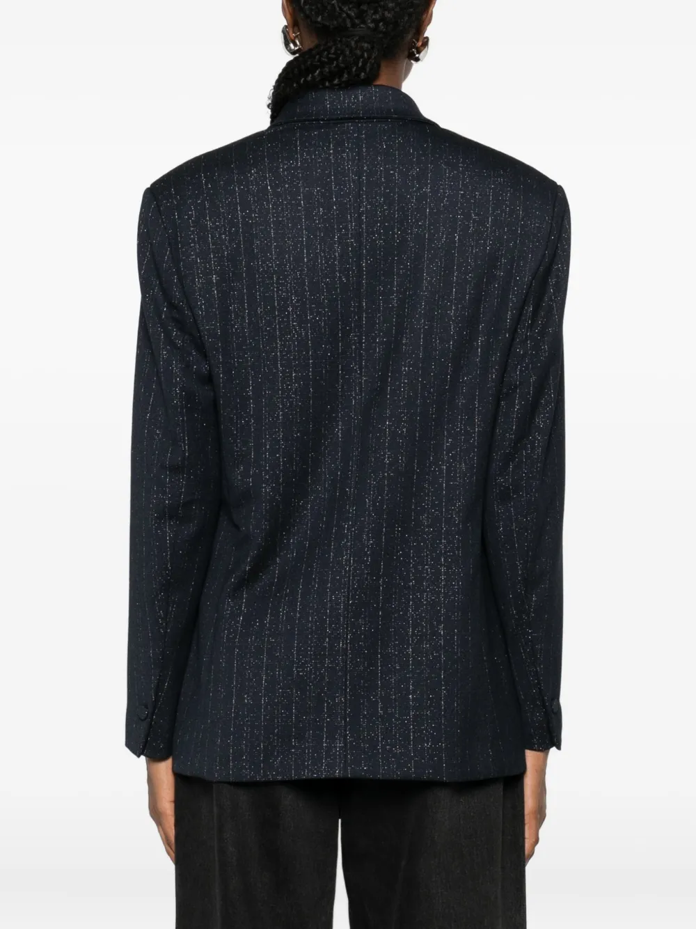 RAME Gestreepte blazer met dubbele rij knopen Blauw