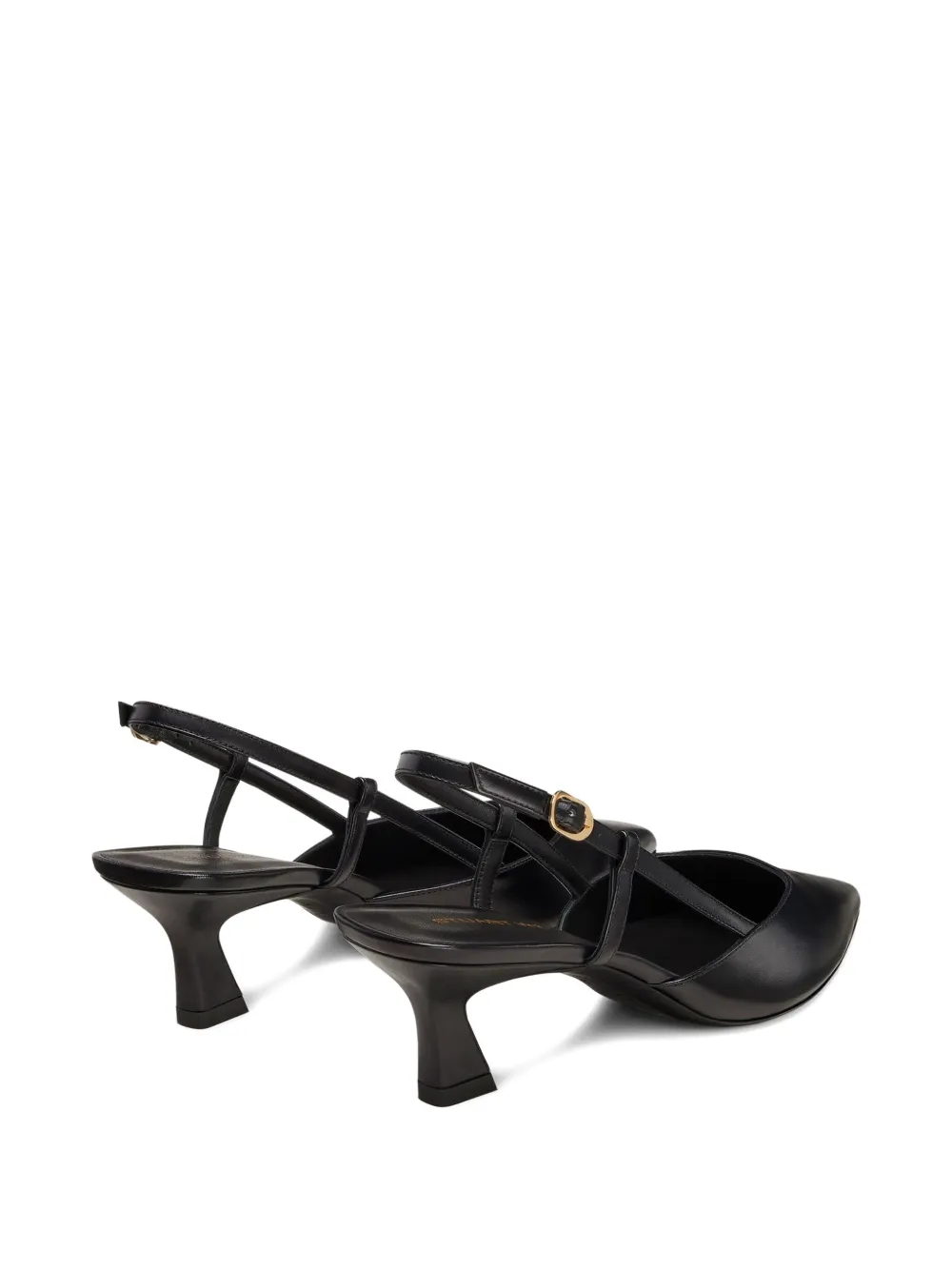 Stuart Weitzman Vinnie 50mm slingback met puntige neus Zwart