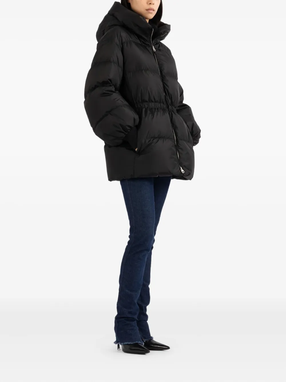 Lempelius Aza Hooded Coat In Black