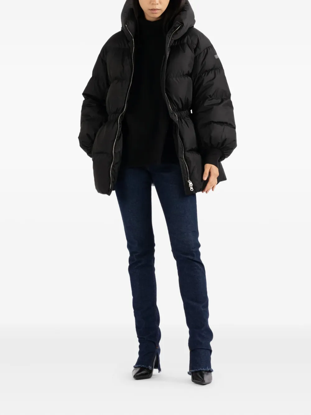 Lempelius Aza Hooded Coat In Black