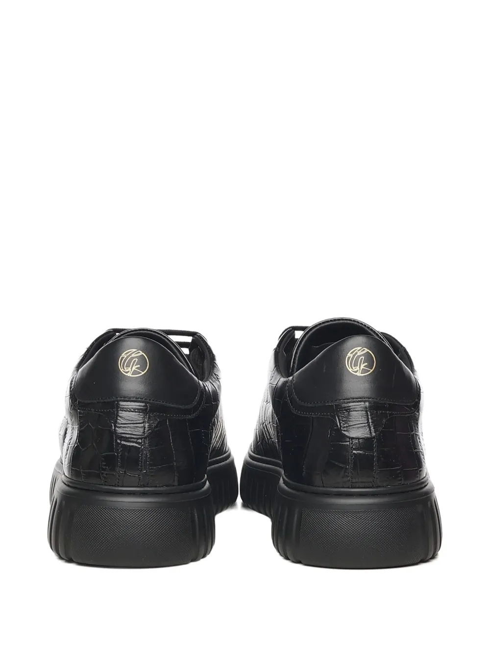 Giuliano Galiano Sneakers met krokodillen-reliëf Zwart