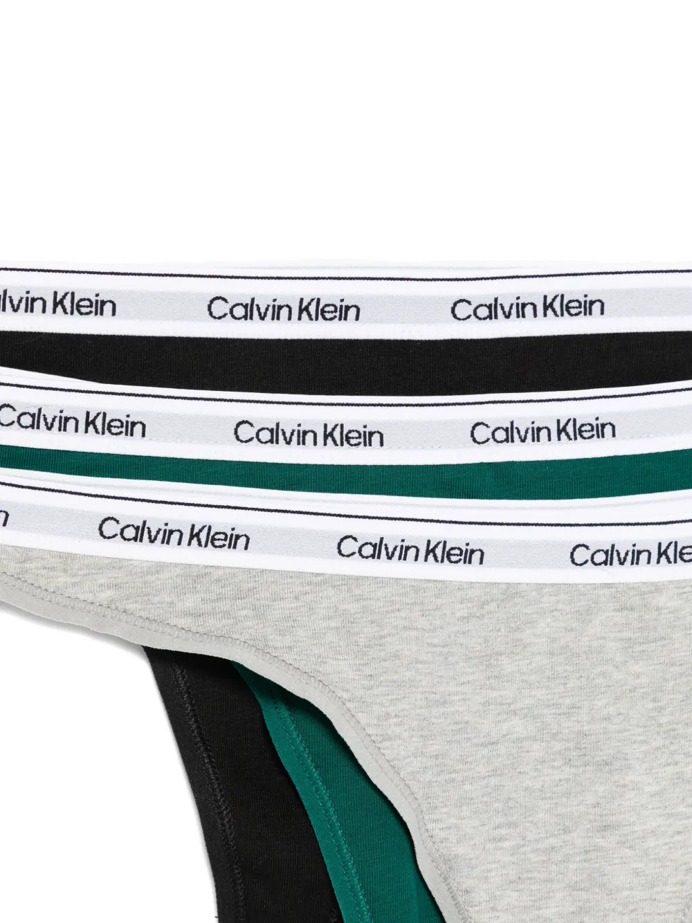 Calvin Klein Drie strings met logoband Groen