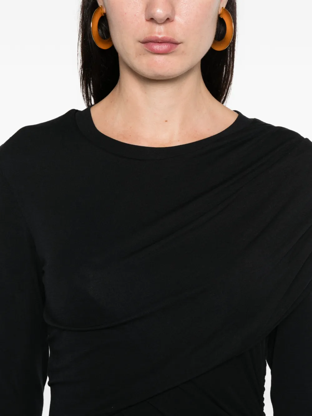 Maison Etoile Denise Draped Mini Dress In Black