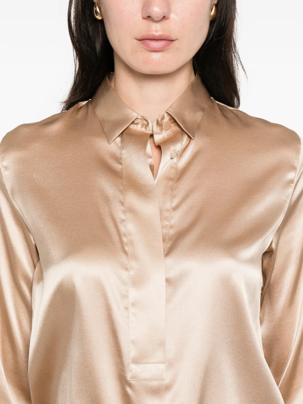 Guglielminotti Buttoned Long-sleeved Top In Gold