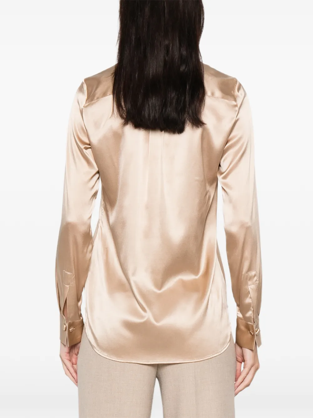Guglielminotti Buttoned Long-sleeved Top In Gold