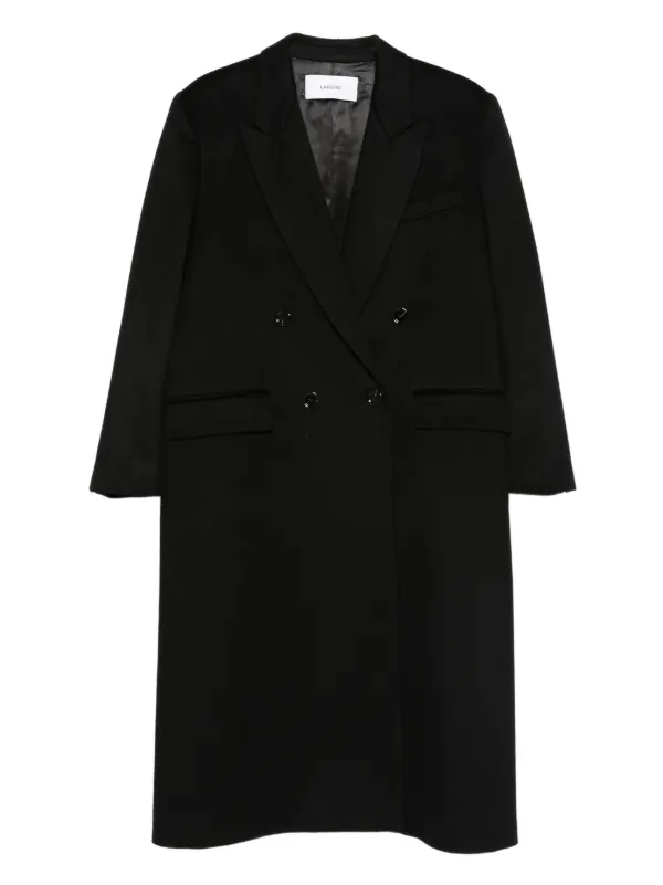Lardini Martin Double-breasted Coat in Black