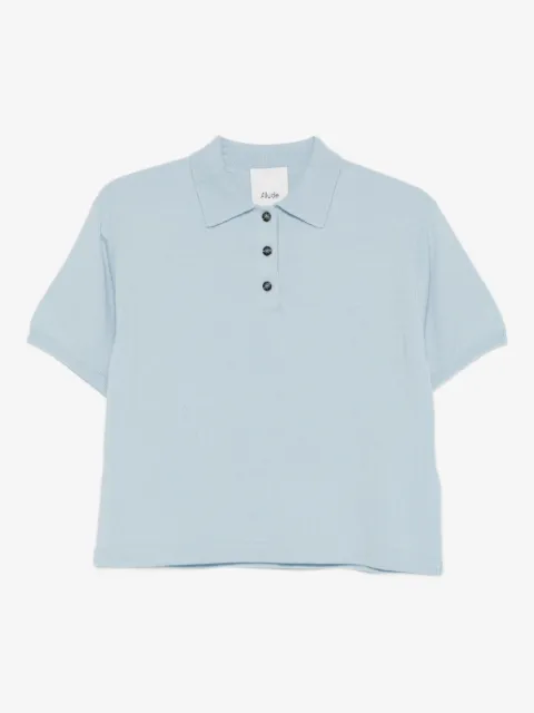 Allude cashmere buttoned polo top