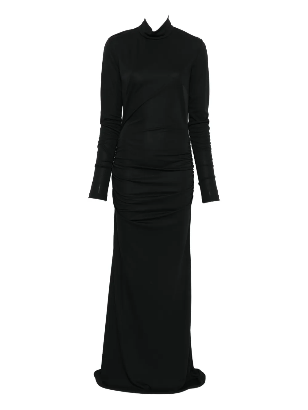 Aniye By Roll-neck Gathered Dress In Black