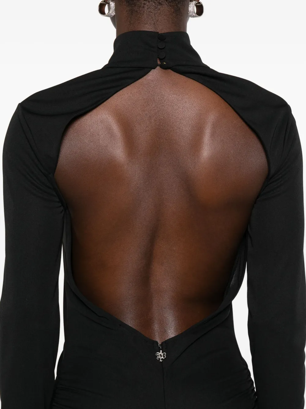 Aniye By Roll-neck Gathered Dress In Black