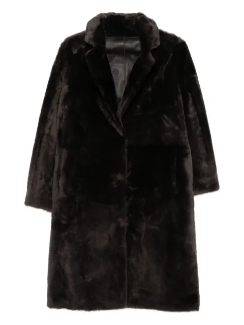 Yves Salomon notched-collar coat