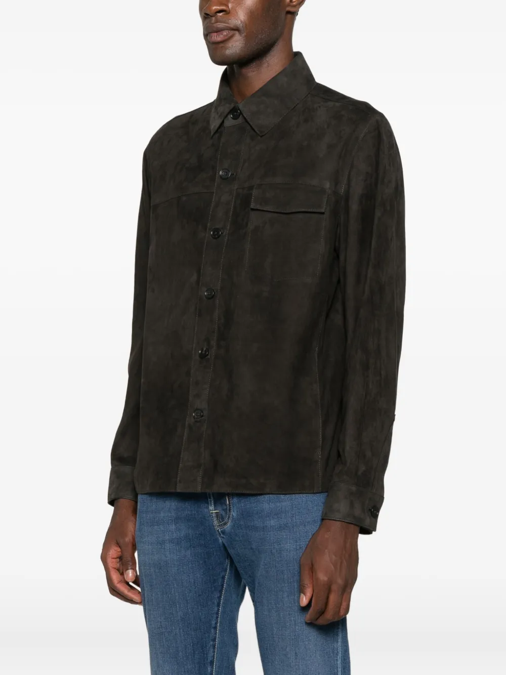 Arma Shirtjack met zakken en knopen Bruin