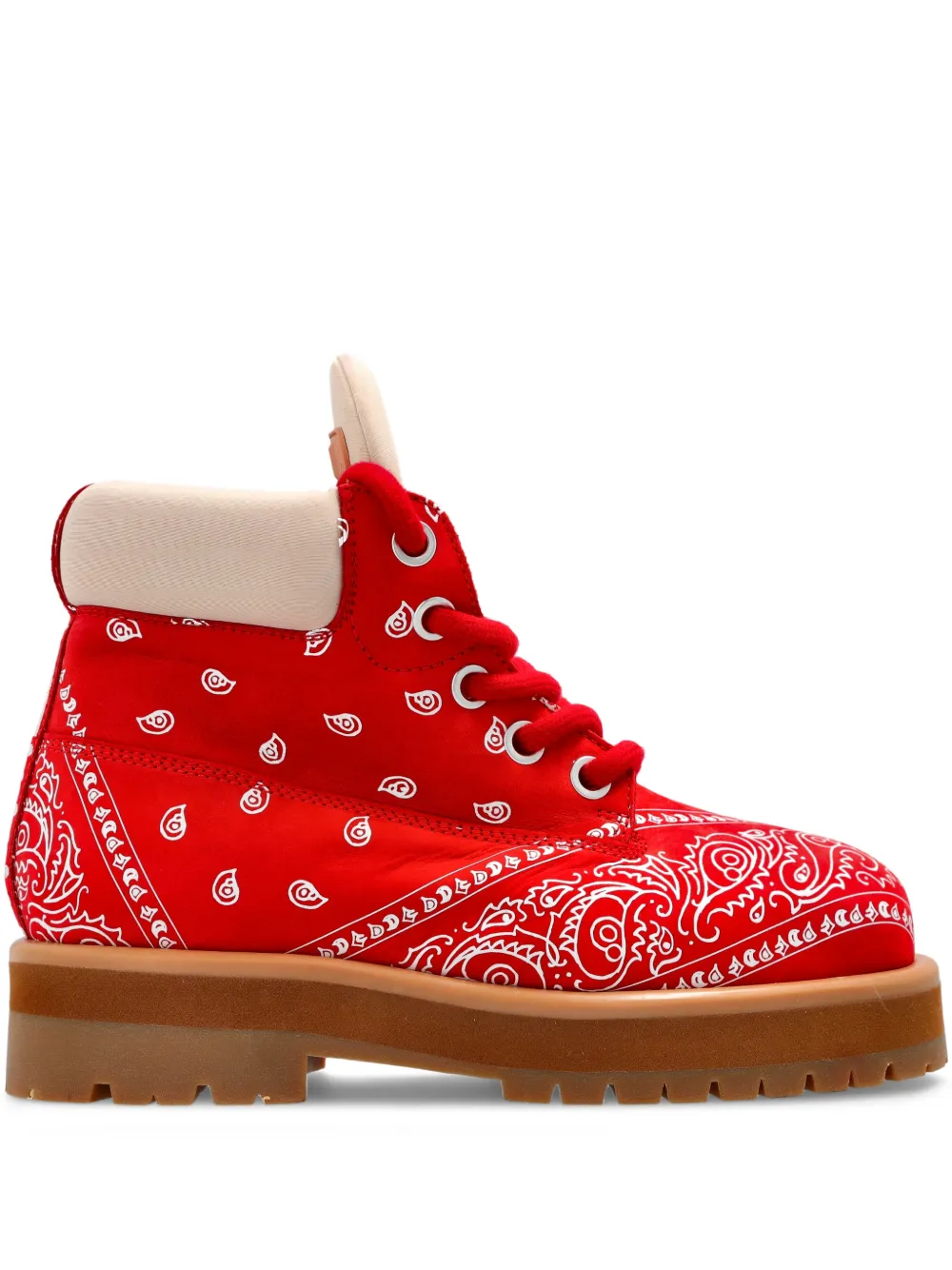 PDF Strada bandana-print ankle boots | Red | Image 1