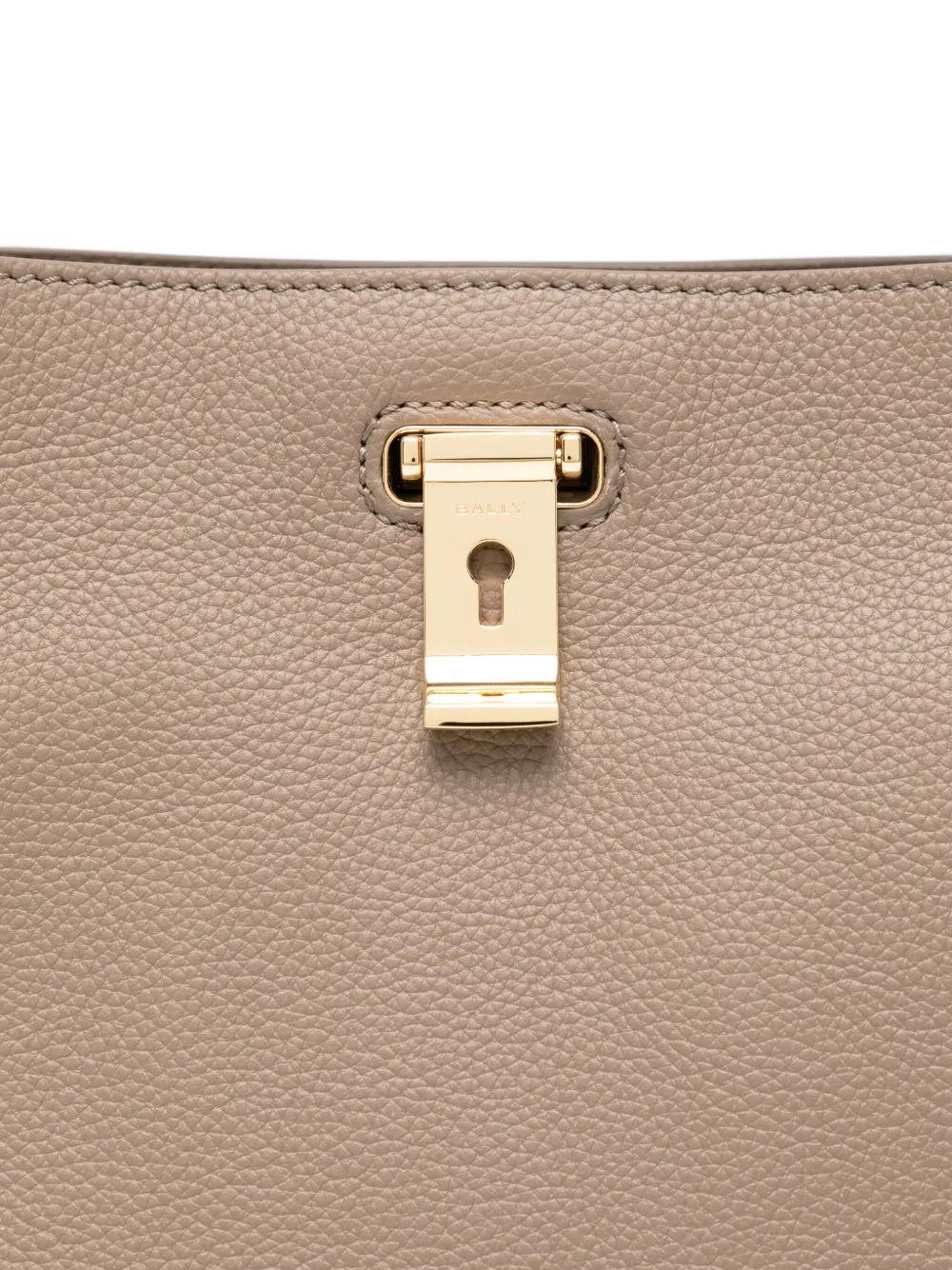 Bally Top Handle Lock Shoulder Bag In Brown